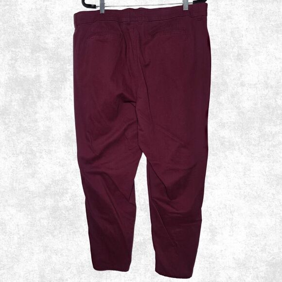 Lane Bryant Burgundy Stretch Cotton Trousers – Size 16 - Picture 3 of 7